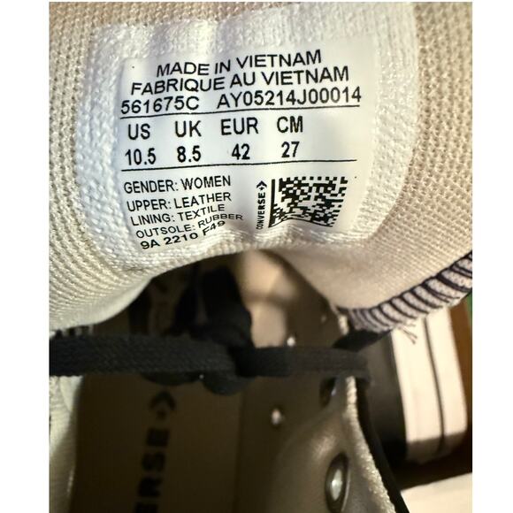 NEW Converse Chuck Taylor All Star Platform Black Leather Sz 10.5 Womens 561675C - Picture 6 of 6